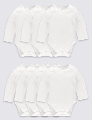 7 Pack Flat Seams Pure Cotton Bodysuits